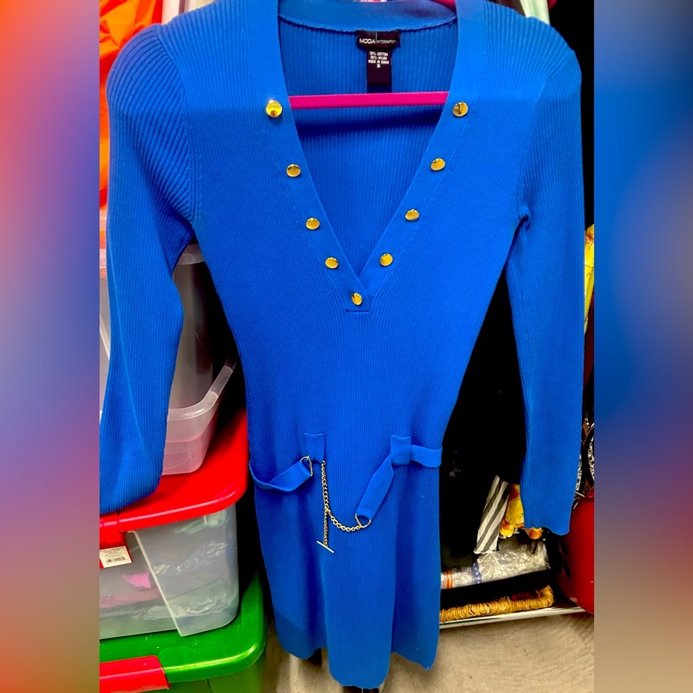 Ladt Call- Blue Sweater Dress⭐️